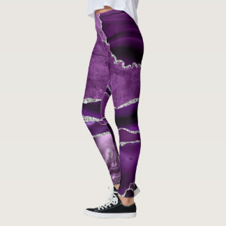 Amethyst-Geoden-Sparkle-Strumpfhose Violett Lila Leggings