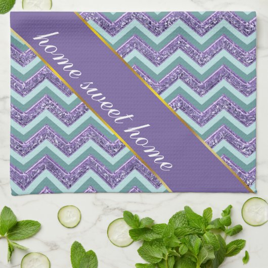 Amethyst Glass Zigzag Muster Geschirrtuch (Gefaltet)