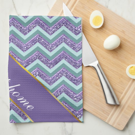 Amethyst Glass Zigzag Muster Geschirrtuch (Viertel Falte)