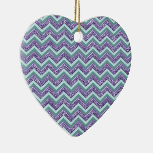 Amethyst Glass Zigzag Muster Keramik Ornament (Rechts)
