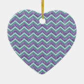 Amethyst Glass Zigzag Muster Keramik Ornament (Vorne)