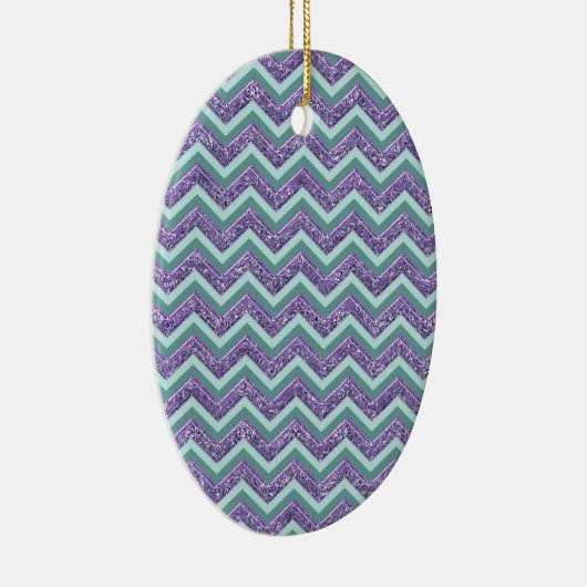 Amethyst Glass Zigzag Muster Keramikornament (Rechts)