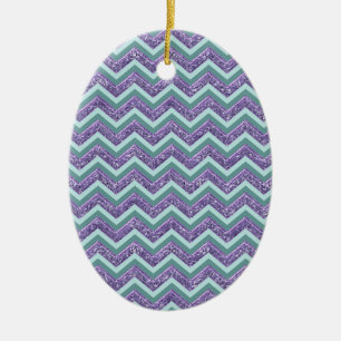 Amethyst Glass Zigzag Muster Keramikornament