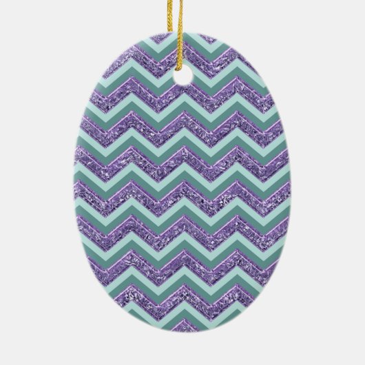 Amethyst Glass Zigzag Muster Keramikornament (Hinten)