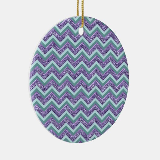 Amethyst Glass Zigzag Muster Keramikornament (Rechts)