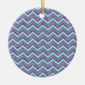 Amethyst Glass Zigzag Muster Keramikornament (Vorne)