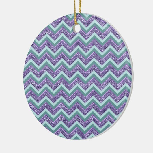 Amethyst Glass Zigzag Muster Keramikornament (Links)