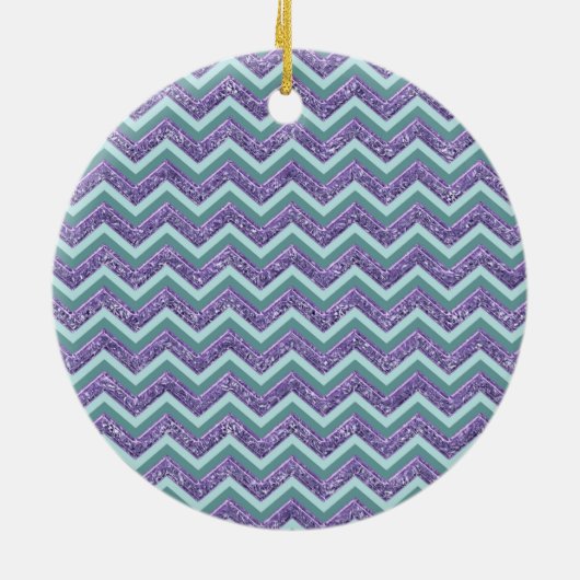 Amethyst Glass Zigzag Muster Keramikornament (Hinten)