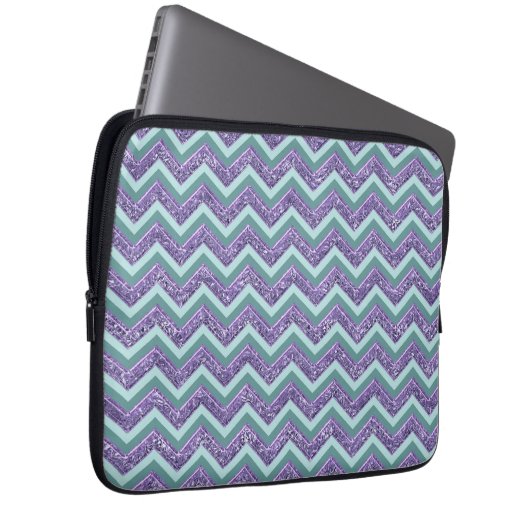 Amethyst Glass Zigzag Muster Laptopschutzhülle (Vorne Rechts)