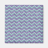 Amethyst Glass Zigzag Muster Magnet (Vorne)