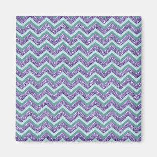 Amethyst Glass Zigzag Muster Magnet