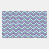 Amethyst Glass Zigzag Muster Rechteckiger Aufkleber (Vorderseite)
