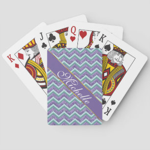 Amethyst Glass Zigzag Muster Spielkarten