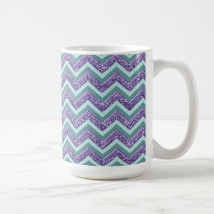 Amethyst Glaszickzack-Muster Kaffeetasse