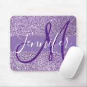 Amethyst Glitzer Foto Personalisiert Monogram Mousepad (Mit Mouse)