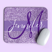 Amethyst Glitzer Foto Personalisiert Monogram Mousepad