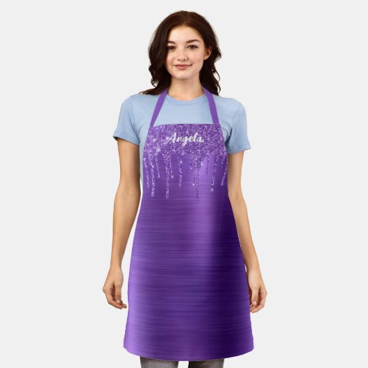 Amethyst Glitzer Glam Personalisiert treiben Schürze (Getragen)