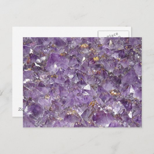 Amethyst Glitzern Postkarte (Vorne/Hinten)