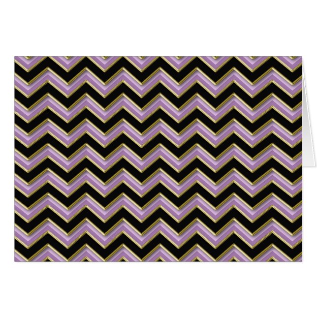 Amethyst Gold Black Zigzag Muster (Vorderseite (Horizontal))