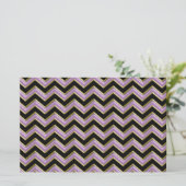 Amethyst Gold Black Zigzag Muster Briefpapier (Stehend Vorderseite)