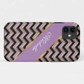 Amethyst Gold Black Zigzag Muster Case-Mate iPhone Hülle (Rückseite (Horizontal))