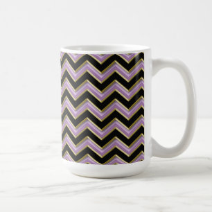 Amethyst Gold Black Zigzag Muster Kaffeetasse