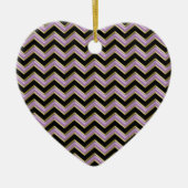 Amethyst Gold Black Zigzag Muster Keramik Ornament (Vorne)