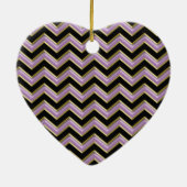 Amethyst Gold Black Zigzag Muster Keramik Ornament (Hinten)