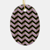 Amethyst Gold Black Zigzag Muster Keramikornament (Hinten)