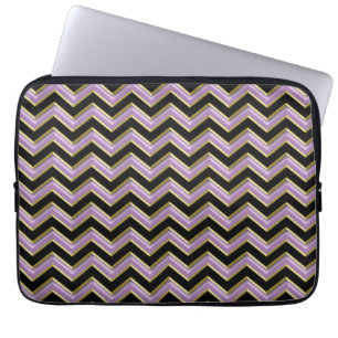 Amethyst Gold Black Zigzag Muster Laptopschutzhülle