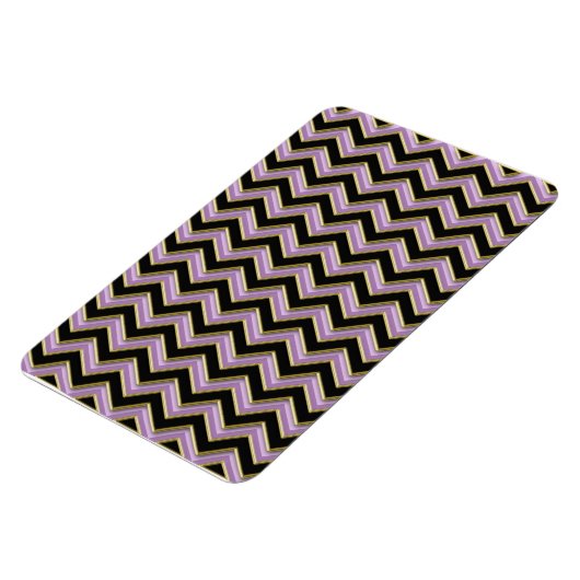 Amethyst Gold Black Zigzag Muster Magnet (Linke Seite)