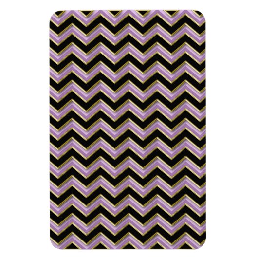 Amethyst Gold Black Zigzag Muster Magnet (Vertikal)