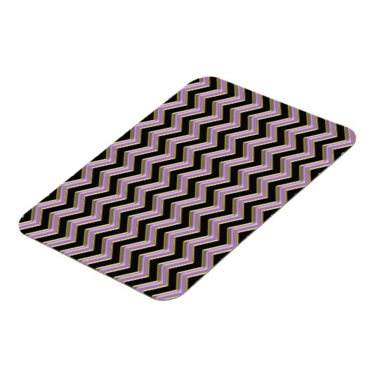 Amethyst Gold Black Zigzag Muster Magnet (Linke Seite)