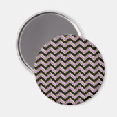 Amethyst Gold Black Zigzag Muster Magnet (Vorderseite/Rückseite)