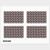 Amethyst Gold Black Zigzag Muster Rechteckiger Aufkleber (Blatt)