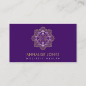 Amethyst & Gold Sri Yantra / Sri Chakra in Lotus Visitenkarte (Vorderseite)