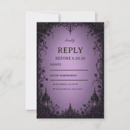 Amethyst-Gotik-Kunstwerk RSVP Karte