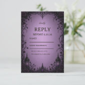 Amethyst-Gotik-Kunstwerk RSVP Karte (Stehend Vorderseite)