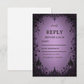 Amethyst-Gotik-Kunstwerk RSVP Karte (Vorne/Hinten)