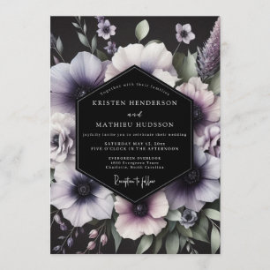 Amethyst-Gotische Anemone Hochzeit Einladung