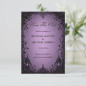 Amethyst-Gotische Rose Save The Date (Stehend Vorderseite)