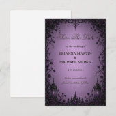 Amethyst-Gotische Rose Save The Date (Vorne/Hinten)