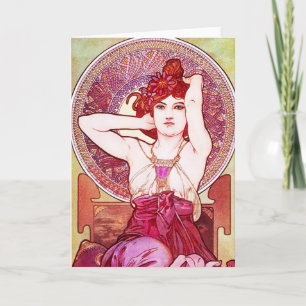 Amethyst Gruß-Karte Alphonse Mucha Karte