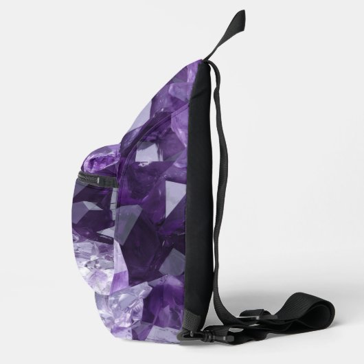Amethyst Healing Crystal Cluster Crossbody Bag (Rechts)