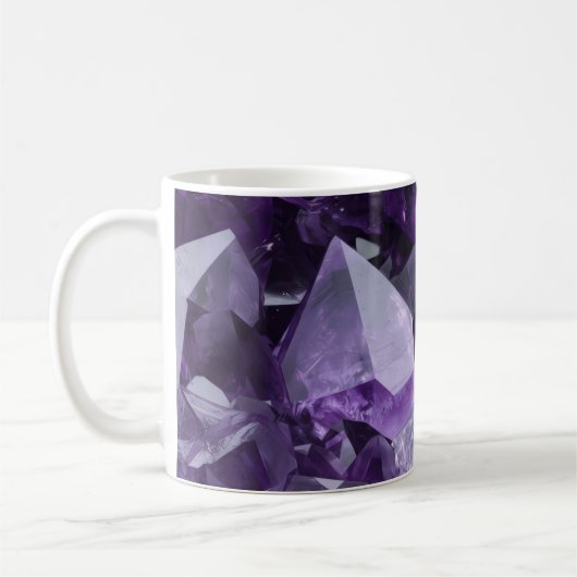 Amethyst Healing Crystal Cluster Kaffeetasse (Links)