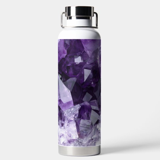 Amethyst Healing Crystal Cluster Trinkflasche (Rückseite)