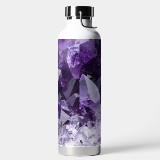 Amethyst Healing Crystal Cluster Trinkflasche (links)