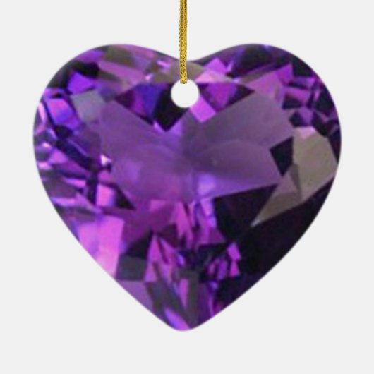 Amethyst Heart Keramikornament (Hinten)