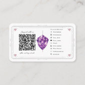 Amethyst Heart Rosen Quartz Crystal Social Media Q Visitenkarte (Rückseite)