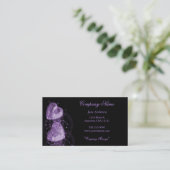 Amethyst Hearts Business Card Visitenkarte (Stehend Vorderseite)